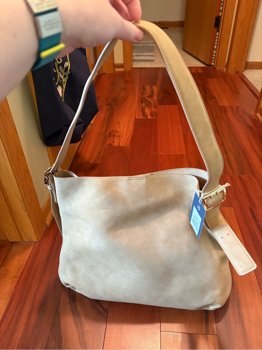 Universal Thread Classic Beige Shoulder Bag - Neutral Suede Tote
